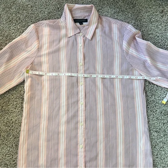 {Banana Republic} Pink and Blue Striped Button Down Shirt - Picture 5 of 7